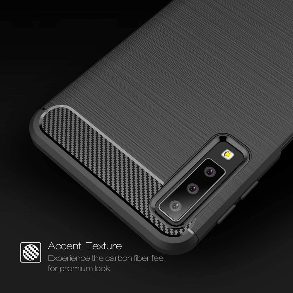 Ovitek za Samsung Galaxy A7 (2018) A750, Techsuit, ogljik, črn