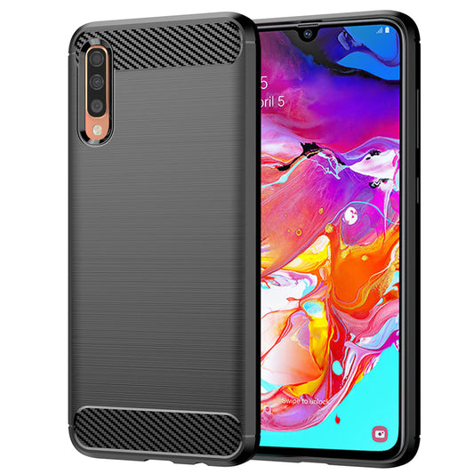 Ovitek za Samsung Galaxy A70s A707 / A70 A705, Techsuit, Karbon, Črn