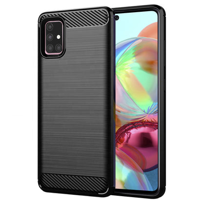 Ovitek za Samsung Galaxy A71 A715, Techsuit, Karbon, Črn