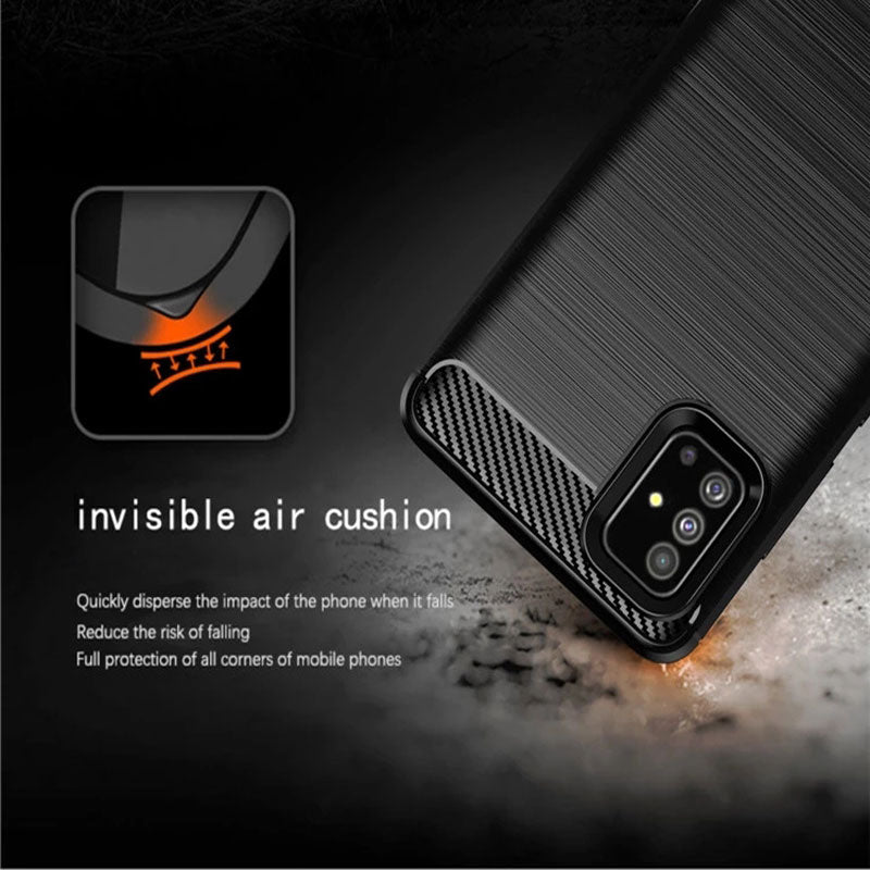 Ovitek za Samsung Galaxy A71 A715, Techsuit, Karbon, Črn