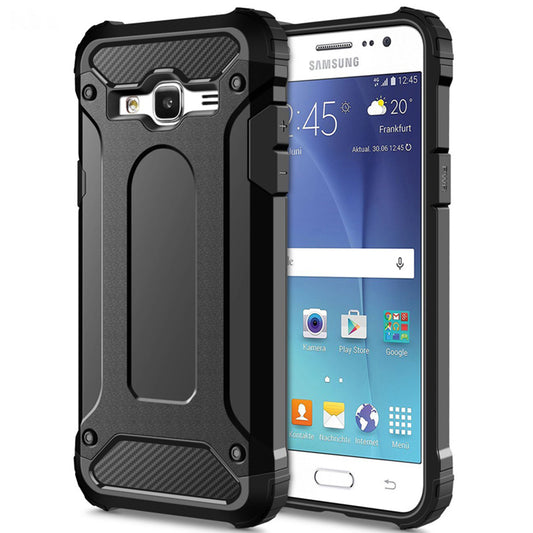 Ovitek za Samsung Galaxy J5 J500, Techsuit, Hybrid Armor, Črn