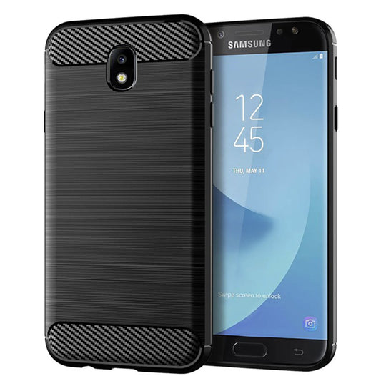 Ovitek za Samsung Galaxy J7 (2017) J730, Techsuit, ogljik, črn