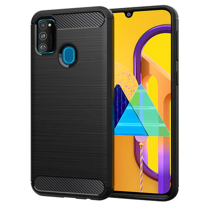 Ovitek za Samsung Galaxy M21 M215 / M30s M307, Techsuit, Karbon, Črn