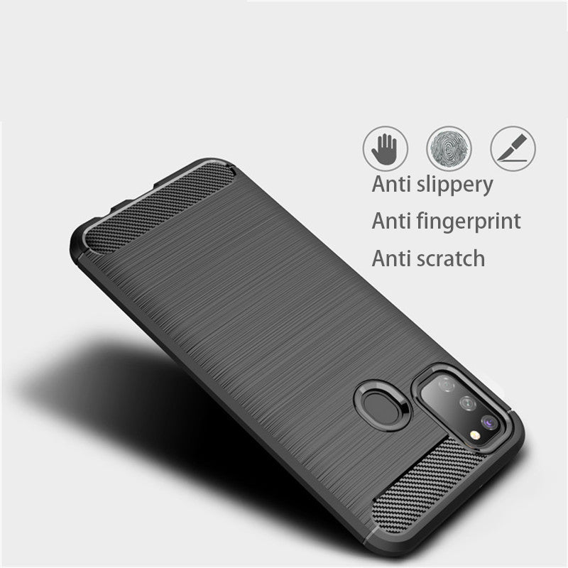 Ovitek za Samsung Galaxy M21 M215 / M30s M307, Techsuit, Karbon, Črn