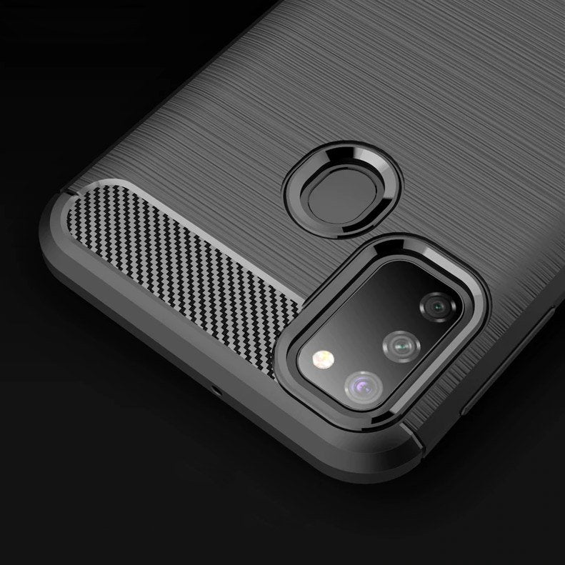 Ovitek za Samsung Galaxy M21 M215 / M30s M307, Techsuit, Karbon, Črn