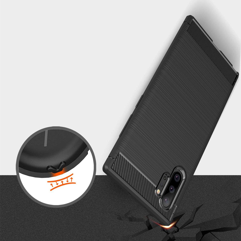 Ovitek za Samsung Galaxy Note 10+ 5G N976 / Note 10+ N975, Techsuit, Karbon, Črn