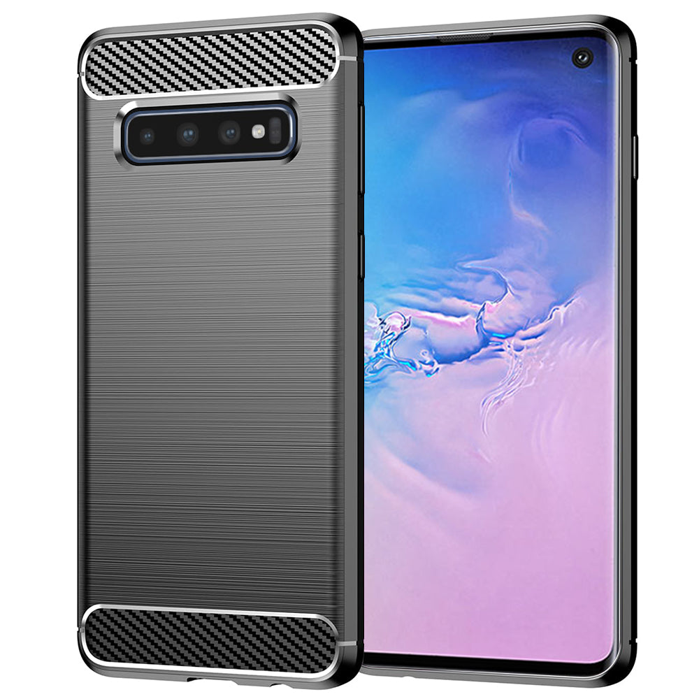 Ovitek za Samsung Galaxy S10 G973, Techsuit, Karbon, Črn