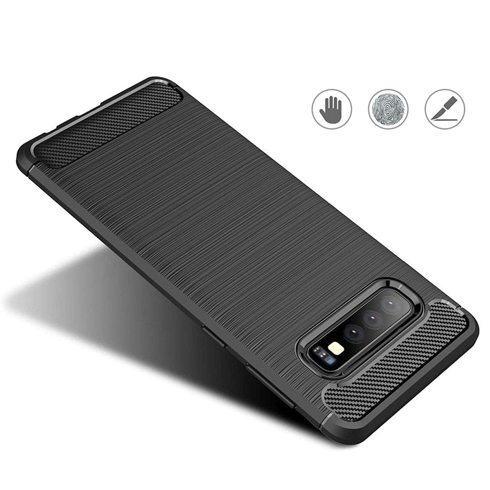 Ovitek za Samsung Galaxy S10 G973, Techsuit, Karbon, Črn