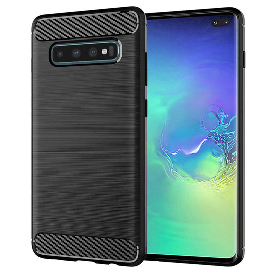 Ovitek za Samsung Galaxy S10+ G975, Techsuit, Karbon, Črn
