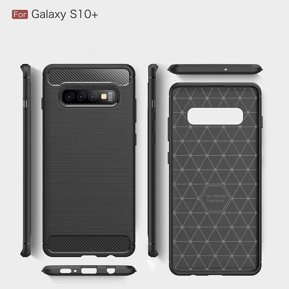 Ovitek za Samsung Galaxy S10+ G975, Techsuit, Karbon, Črn