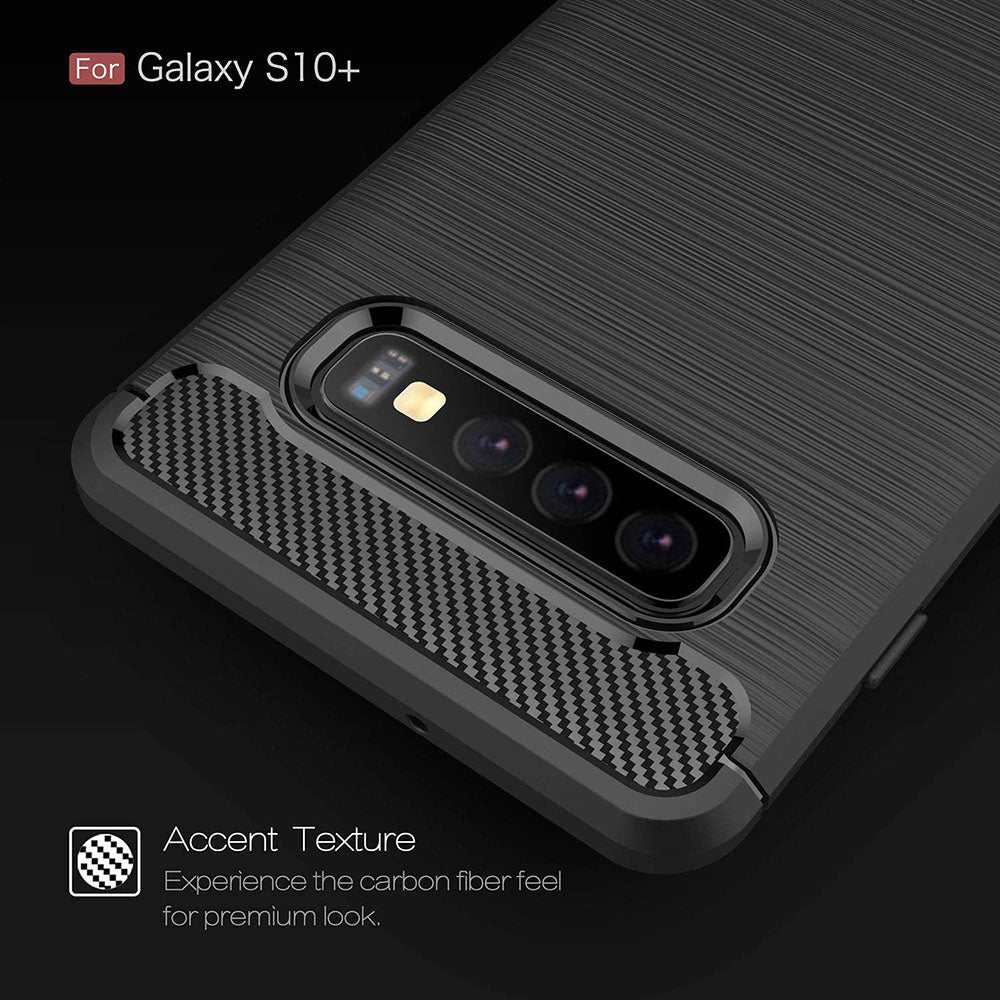 Ovitek za Samsung Galaxy S10+ G975, Techsuit, Karbon, Črn