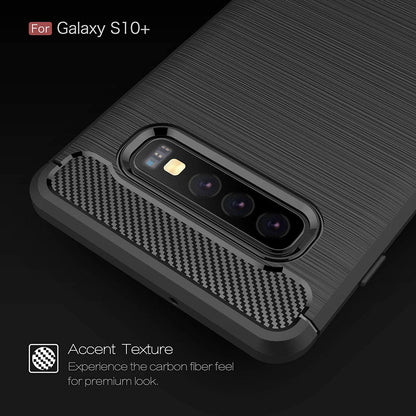 Ovitek za Samsung Galaxy S10+ G975, Techsuit, Karbon, Črn