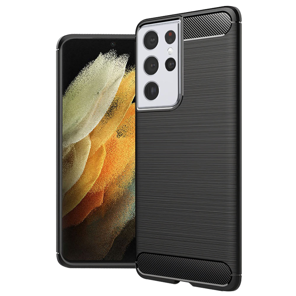 Case for Samsung Galaxy S21 Ultra 5G G998, Techsuit, CarbonFiber, Black