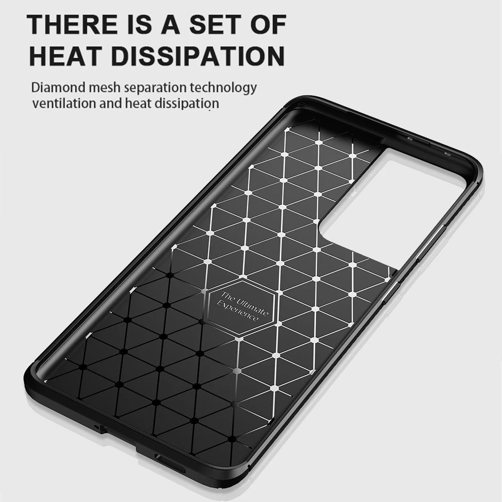 Case for Samsung Galaxy S21 Ultra 5G G998, Techsuit, CarbonFiber, Black