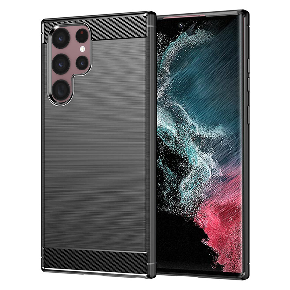 Ovitek za Samsung Galaxy S22 Ultra 5G S908, Techsuit, Karbon, Črn