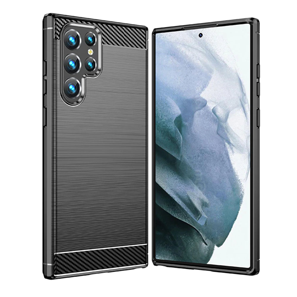 Ovitek za Samsung Galaxy S22 Ultra 5G S908, Techsuit, Karbon, Črn