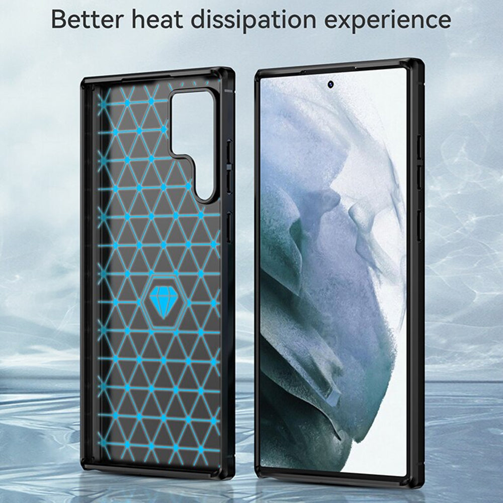 Ovitek za Samsung Galaxy S22 Ultra 5G S908, Techsuit, Karbon, Črn