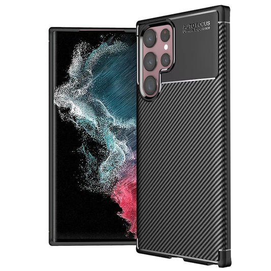 Ovitek za Samsung Galaxy S22 Ultra 5G S908, Techsuit, CarbonFiber, Črn