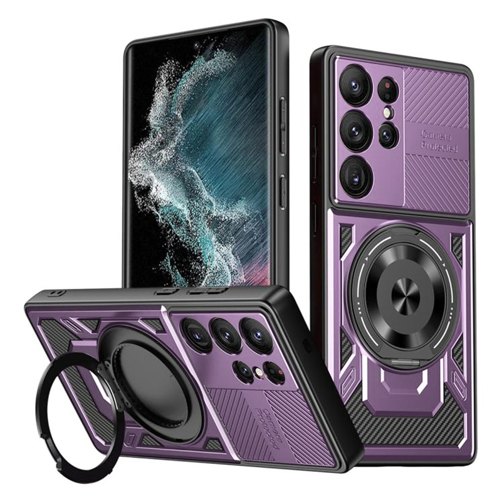 Ovitek za Samsung Galaxy S22 Ultra 5G S908, Techsuit, RuggedCam, Vijoličen