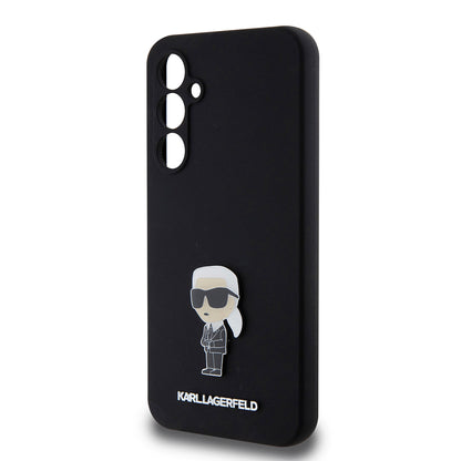 Ovitek za Samsung Galaxy S23 FE S711, Karl Lagerfeld, Silicone Ikonik Karl Metal, črn