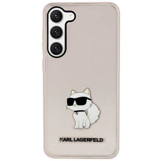 Ovitek za Samsung Galaxy S23+ S916, Karl Lagerfeld, Ikonik Choupette, Roza