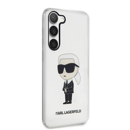 Case for Samsung Galaxy S23+ S916, Karl Lagerfeld, Ikonik Karl, Transparent