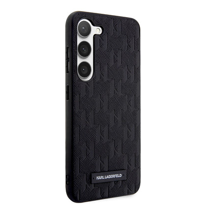 Ovitek za Samsung Galaxy S23+ S916, Karl Lagerfeld, Saffiano Monogram Metal Logo, črn