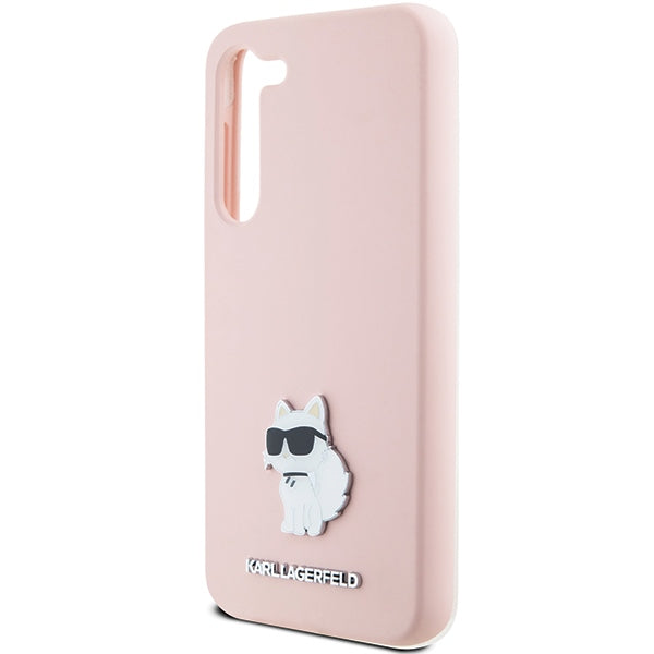 Ovitek za Samsung Galaxy S23+ S916, Karl Lagerfeld, Silicone Choupette Metal, Roza