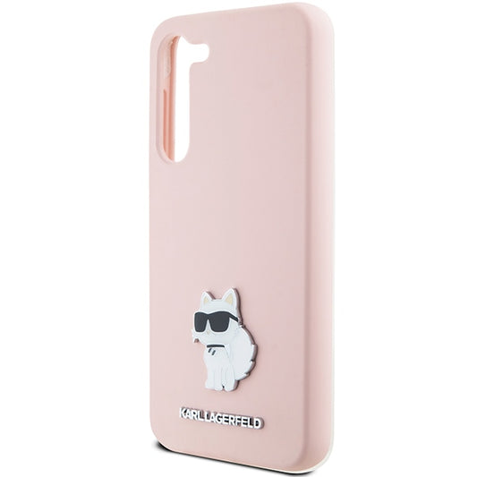 Ovitek za Samsung Galaxy S23+ S916, Karl Lagerfeld, Silicone Choupette Metal, Roza