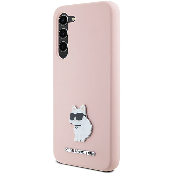 Ovitek za Samsung Galaxy S23+ S916, Karl Lagerfeld, Silicone Choupette Metal, Roza