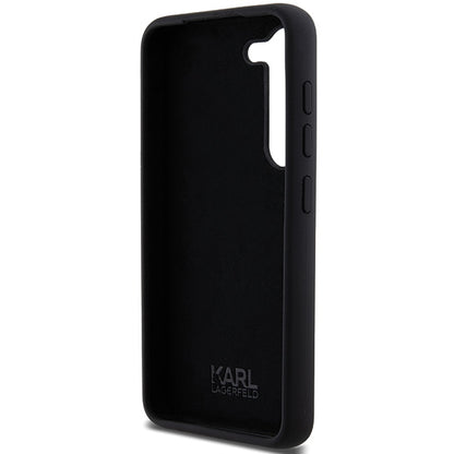 Case for Samsung Galaxy S23+ S916, Karl Lagerfeld, Silicone Ikonik Karl Metal, Black