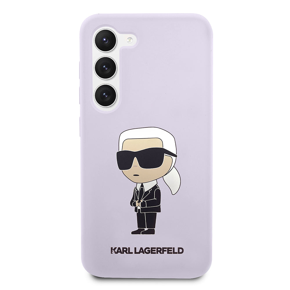 Ovitek za Samsung Galaxy S23+ S916, Karl Lagerfeld, Silicone Ikonik Karl, Vijolična