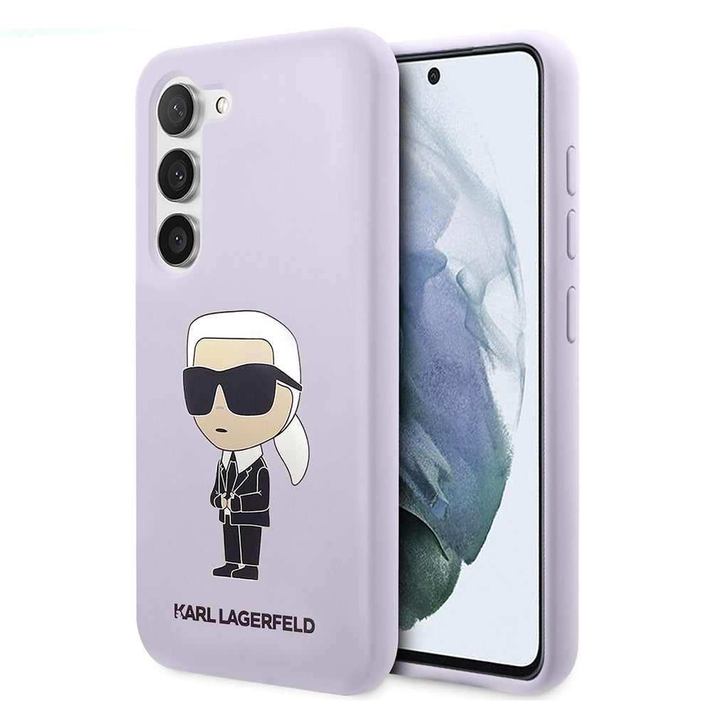Ovitek za Samsung Galaxy S23+ S916, Karl Lagerfeld, Silicone Ikonik Karl, Vijolična