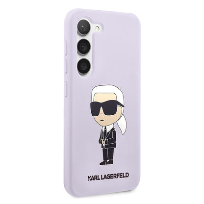 Ovitek za Samsung Galaxy S23+ S916, Karl Lagerfeld, Silicone Ikonik Karl, Vijolična