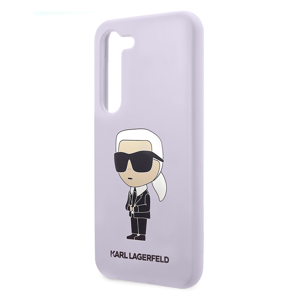 Ovitek za Samsung Galaxy S23+ S916, Karl Lagerfeld, Silicone Ikonik Karl, Vijolična