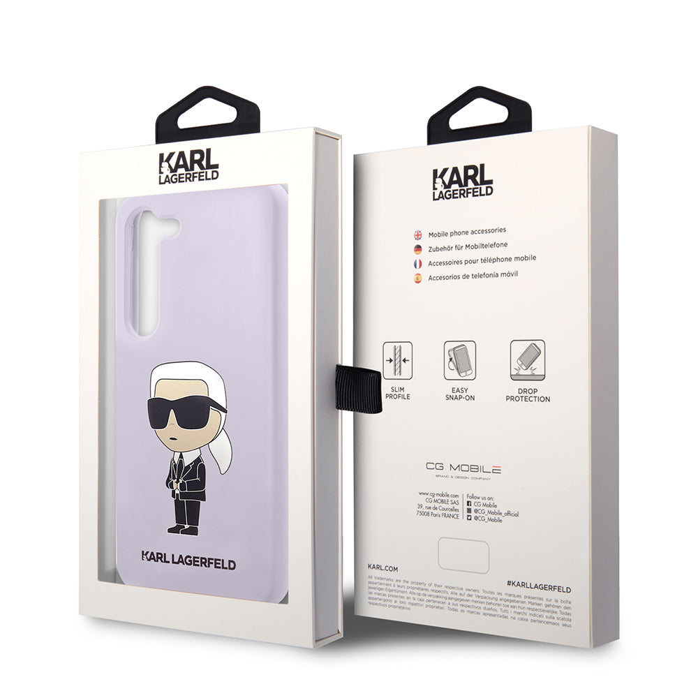 Ovitek za Samsung Galaxy S23+ S916, Karl Lagerfeld, Silicone Ikonik Karl, Vijolična