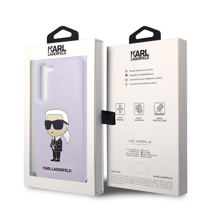 Ovitek za Samsung Galaxy S23+ S916, Karl Lagerfeld, Silicone Ikonik Karl, Vijolična
