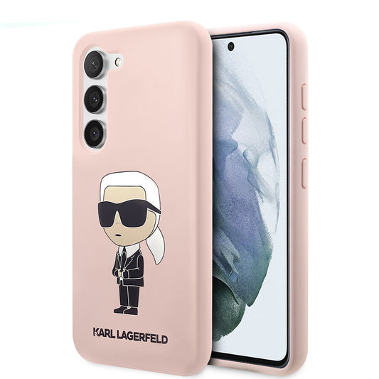 Ovitek za Samsung Galaxy S23+ S916, Karl Lagerfeld, Silicone Ikonik Karl, Roza