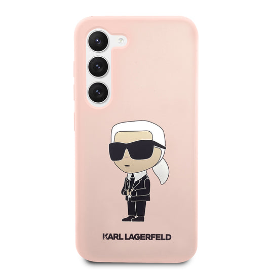 Ovitek za Samsung Galaxy S23+ S916, Karl Lagerfeld, Silicone Ikonik Karl, Roza