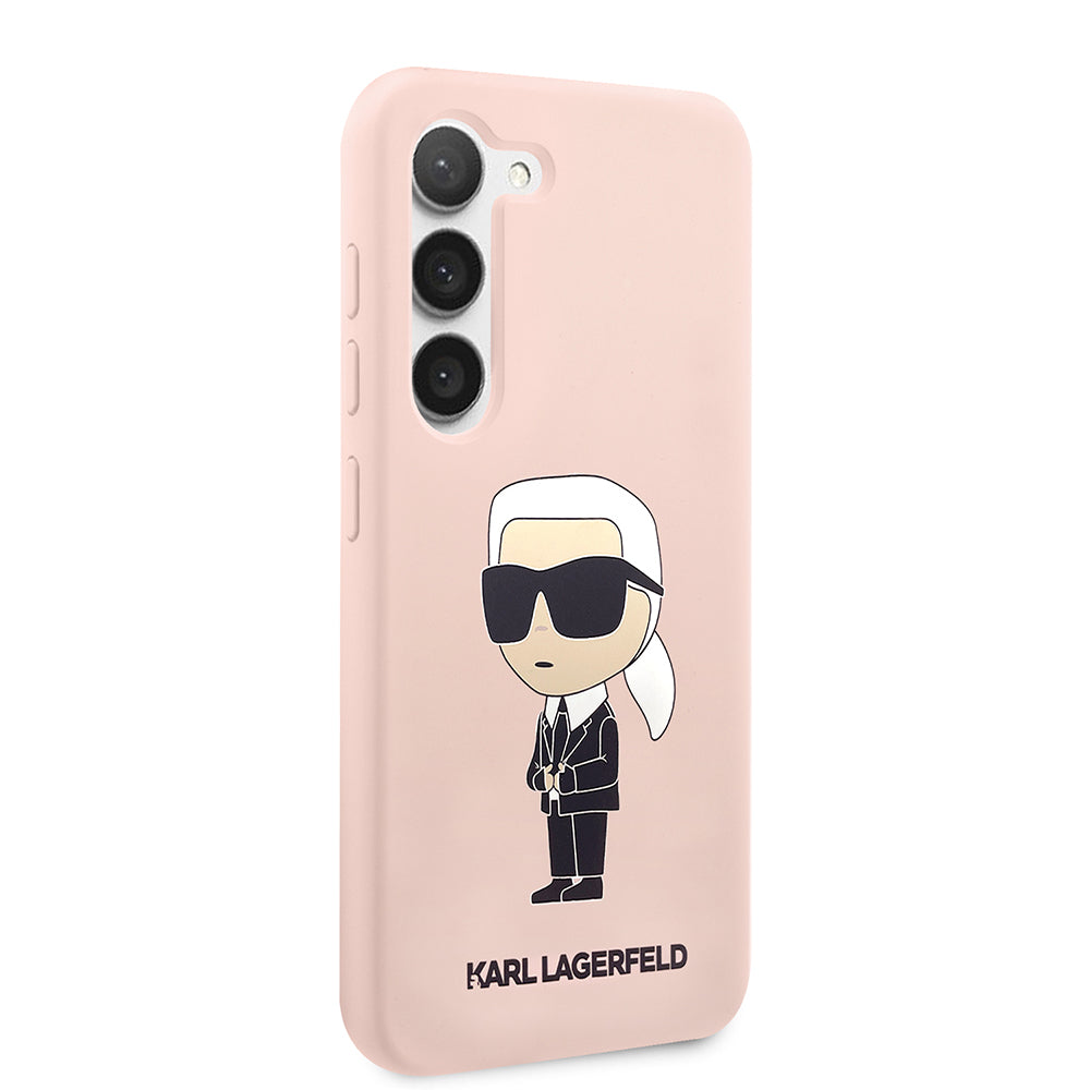Case for Samsung Galaxy S23+ S916, Karl Lagerfeld, Ikonik Karl Silicone, Pink