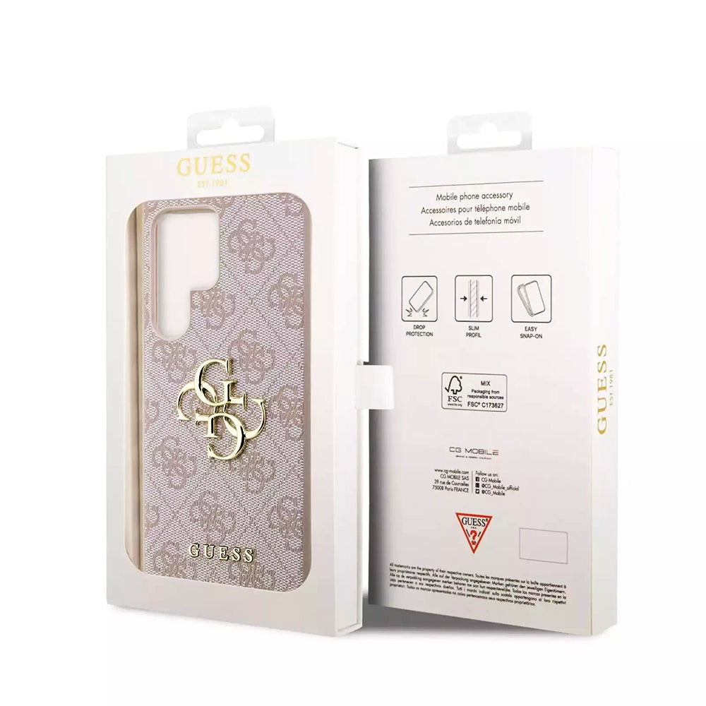Ovitek za Samsung Galaxy S23 Ultra S918, Guess, 4G Big Logo, Roza