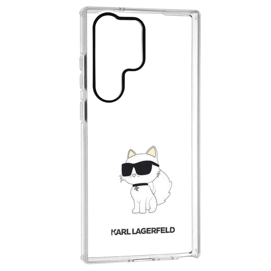 Ovitek za Samsung Galaxy S23 Ultra S918, Karl Lagerfeld, Ikonik Choupette, Prozoren