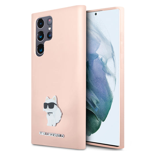 Ovitek za Samsung Galaxy S23 Ultra S918, Karl Lagerfeld, silikon Choupeete Metal, roza