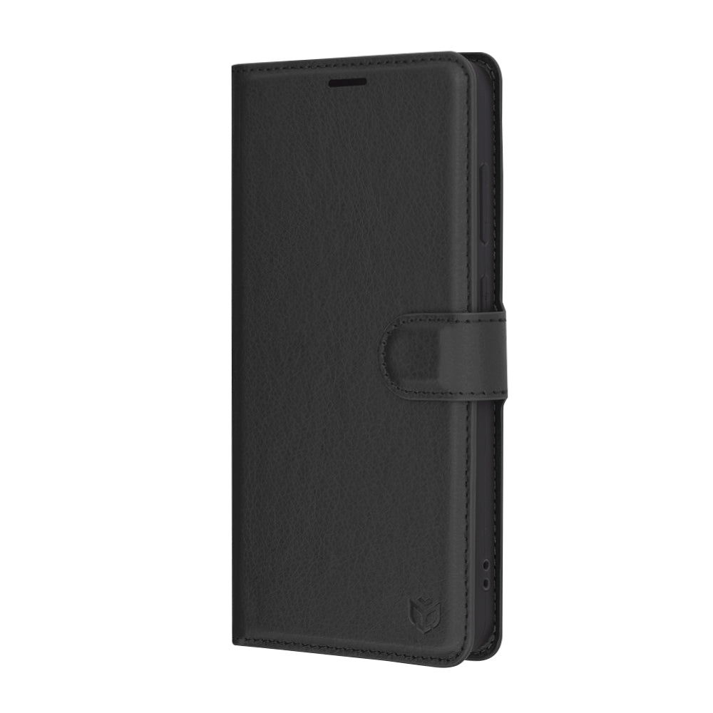 Ovitek za Samsung Galaxy S24 FE S721, Techsuit, usnjen folio, črn