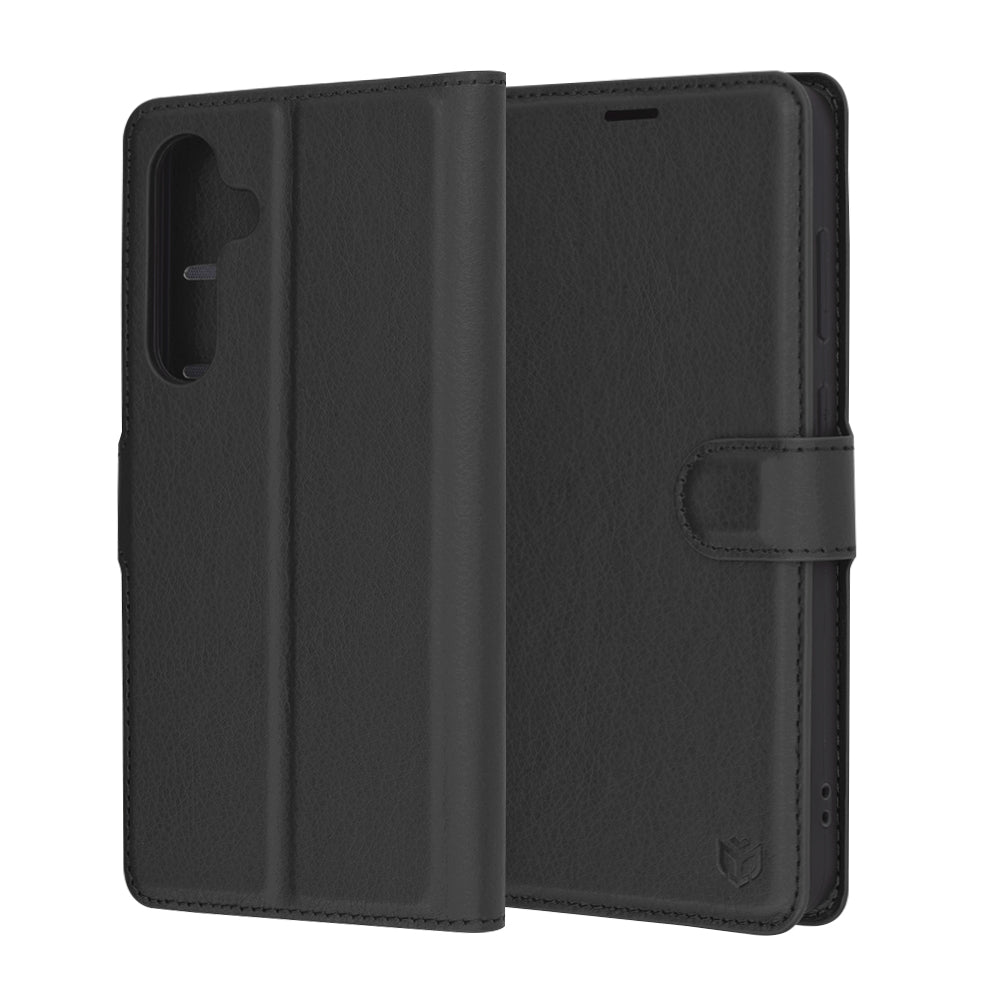 Ovitek za Samsung Galaxy S24 FE S721, Techsuit, usnjen folio, črn