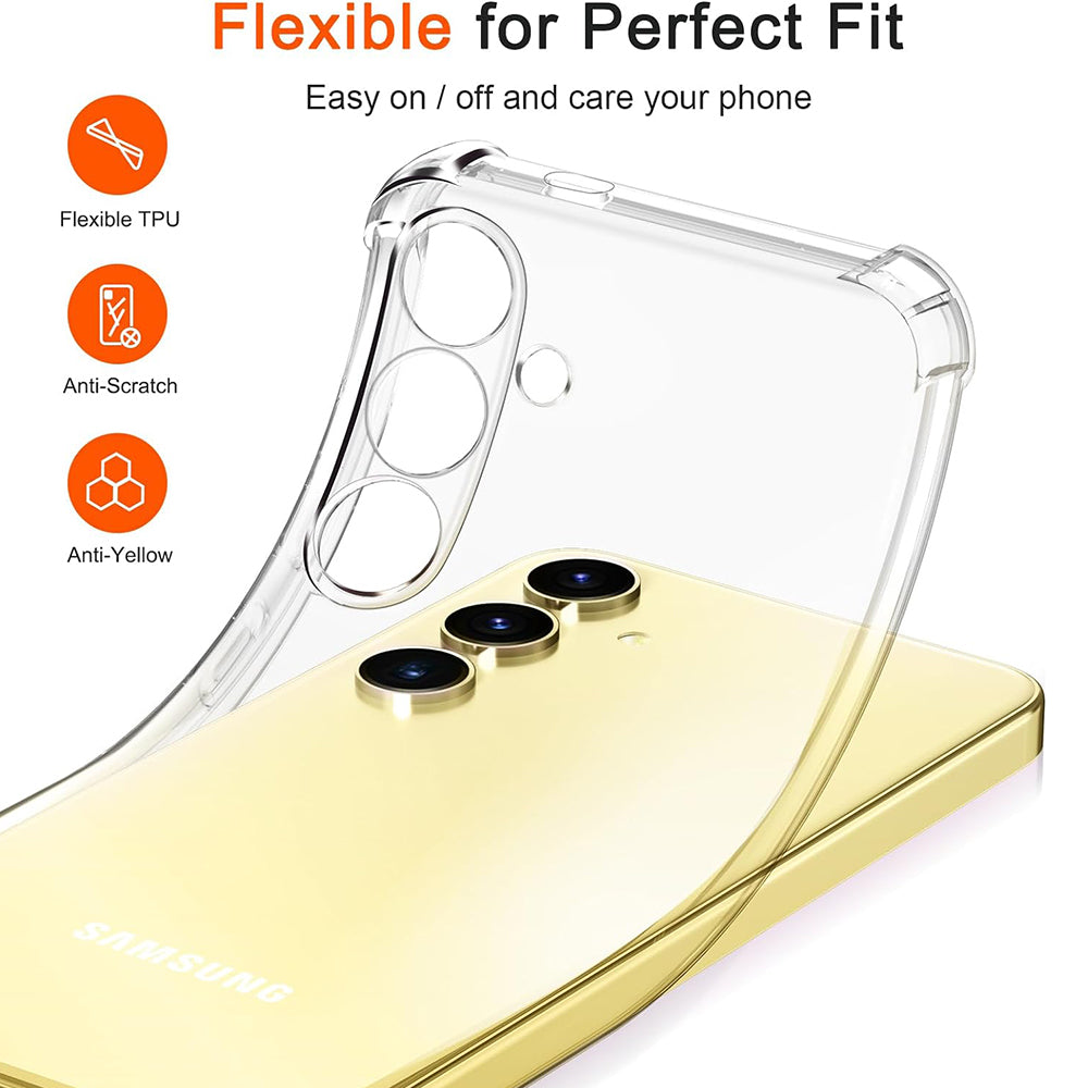 Case for Samsung Galaxy S24 FE S721, Techsuit, Shockproof Clear, Transparent