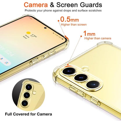 Case for Samsung Galaxy S24 FE S721, Techsuit, Shockproof Clear, Transparent