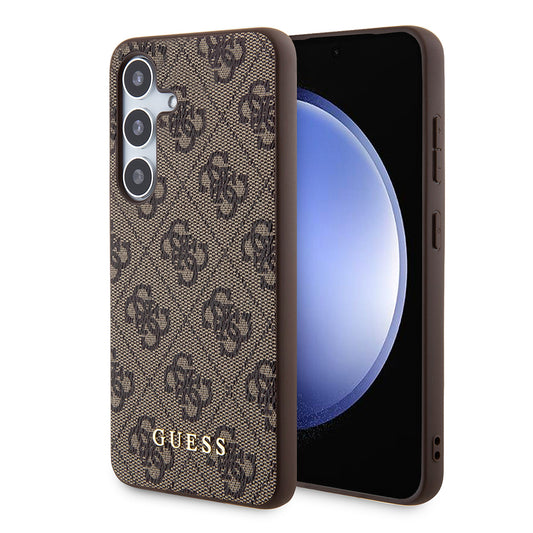 Ovitek za Samsung Galaxy S24+ S926, Guess, 4G Metal Gold Logo, Rjava