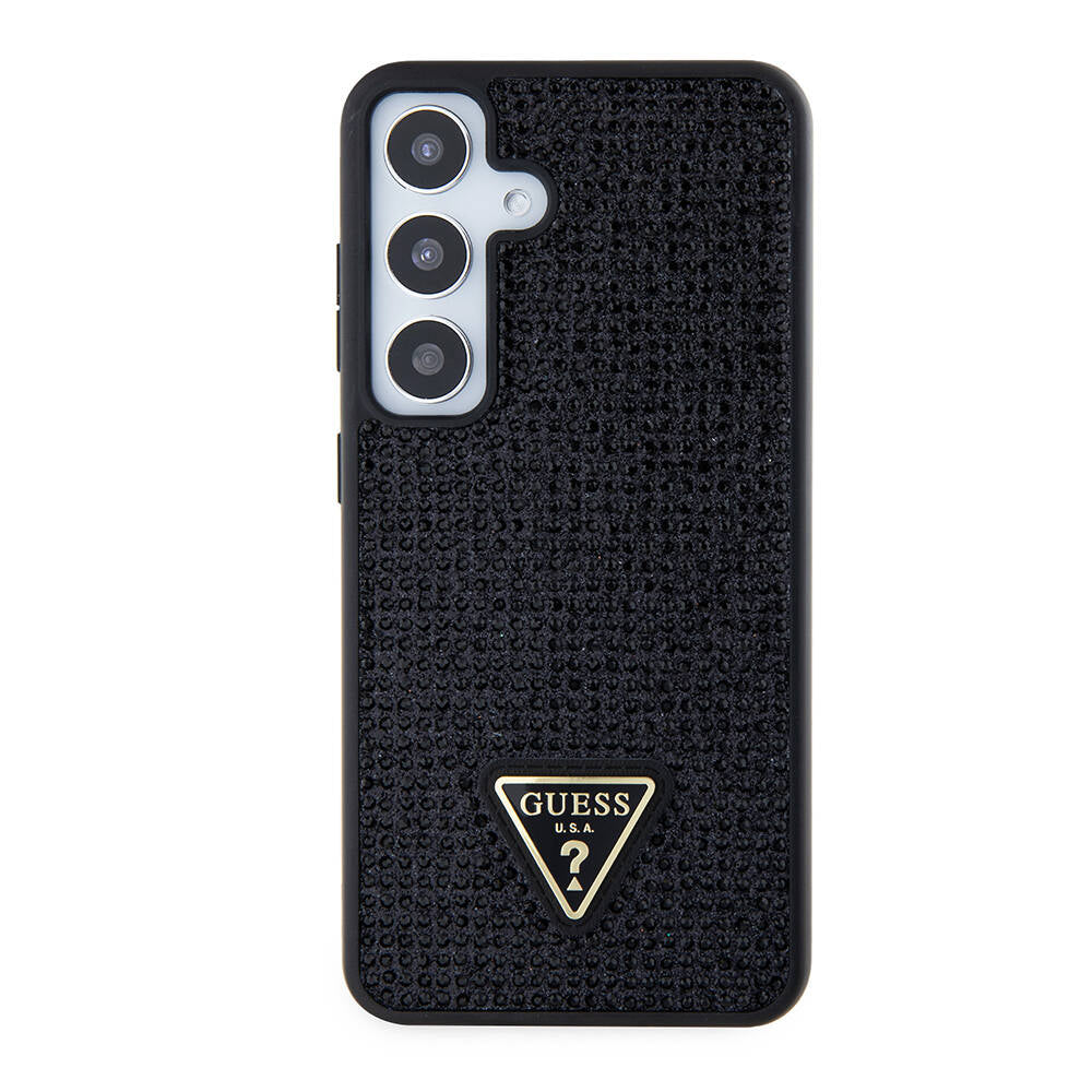 Ovitek za Samsung Galaxy S24+ S926, Guess, Rhinestone Triangle Logo, črn