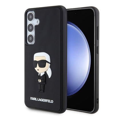 Ovitek za Samsung Galaxy S24+ S926, Karl Lagerfeld, 3D Rubber Ikonik Karl, črn